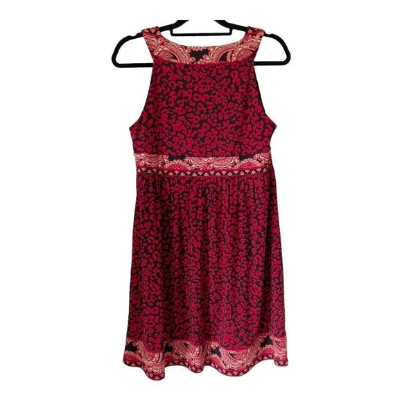 INC Women’s Sleeveless Black Red Cheetah Print Stretch Dress Large Petite - Picture 2 of 7